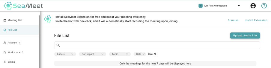 上传外部音频文件