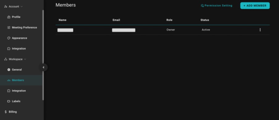 Workspace members management